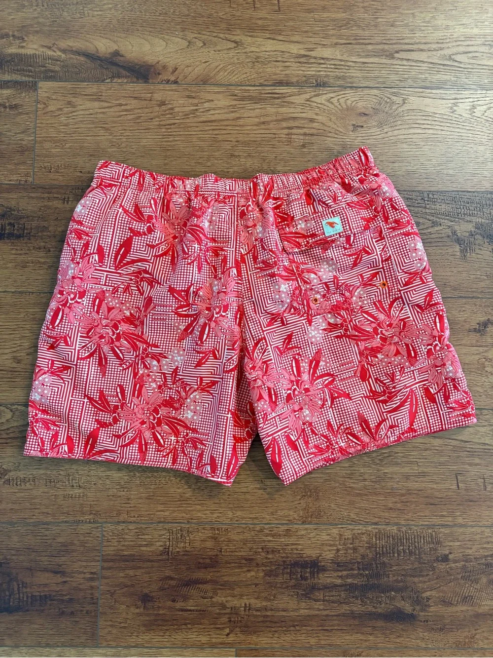 Ted Baker London Lobster Print Swim Trunks Men’s Size 6 US XL Red Orange